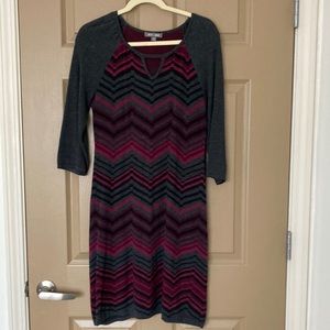 Roz & Ali 3/4 sleeve sweater dress size medium